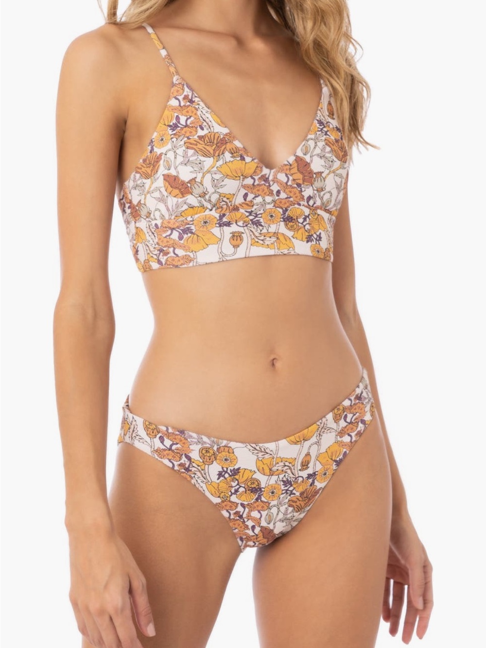Maaji Floral antique botanical  Bikini in Yellow and Orange Large